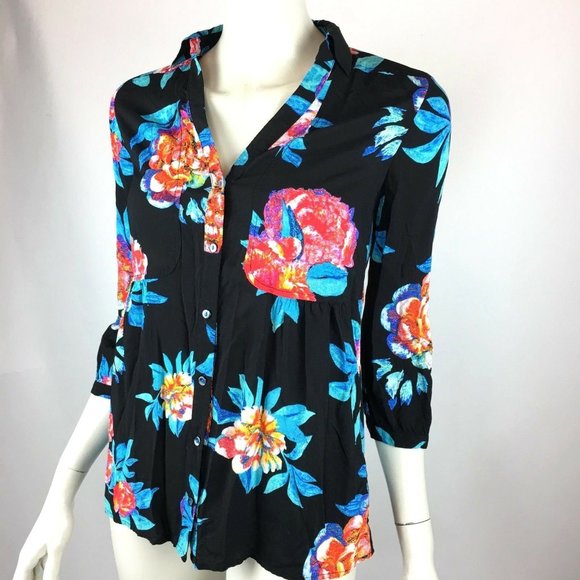Anthropologie Maeve Woodland Walk Black Floral - Picture 4 of 8